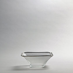 ガラス角鉢銀ライン　15.5×15.5