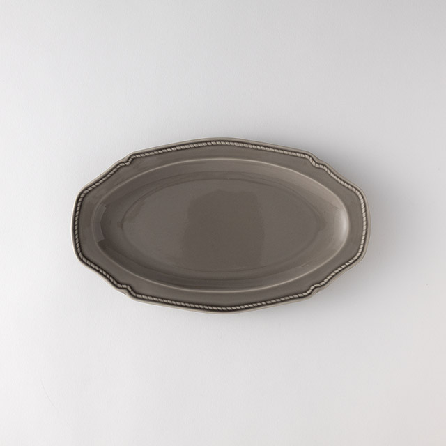トレス　オーバルプレート　グレー