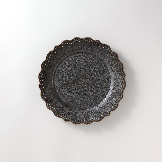 omnis 23cm SABIラウンド皿グレー