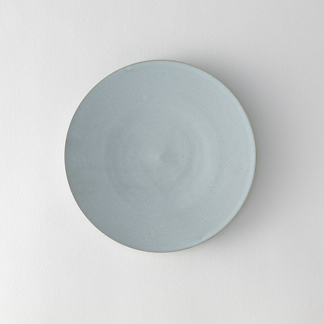 TAKUNOBU　17cmプレート　チタン結晶釉　水色