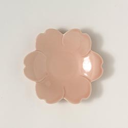 花型ピンク小皿　15cm H.K