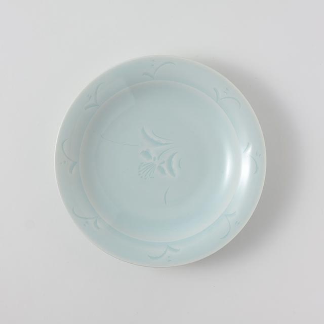 青白磁 銘々皿 丸