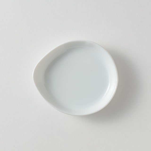 白プレーン 変形小皿 9×8