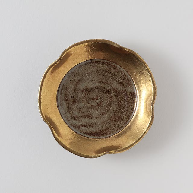 小皿(ゴールド花)