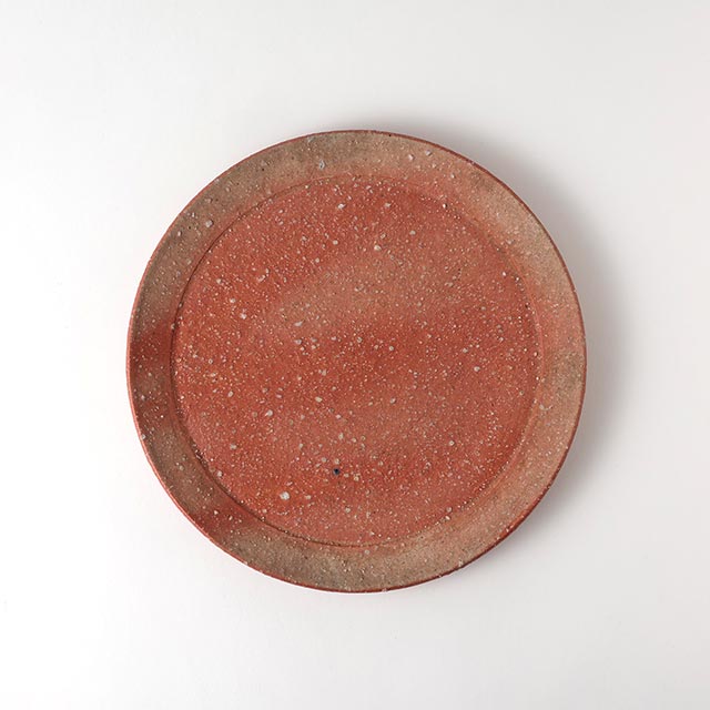 丸皿 26cm 焼人オレンジ 城石紳一