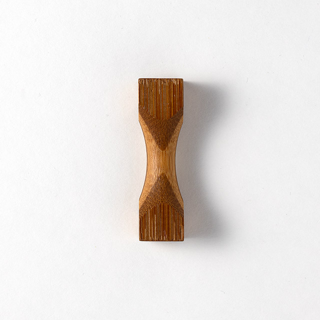 箸置 木製 茶/濃茶ストライプ