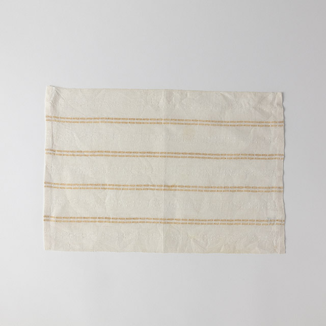 麻ランチョン　白地Beストライプ