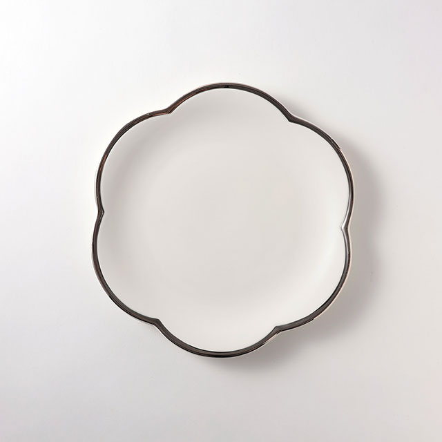 花型バーニーズプレート23cm銀