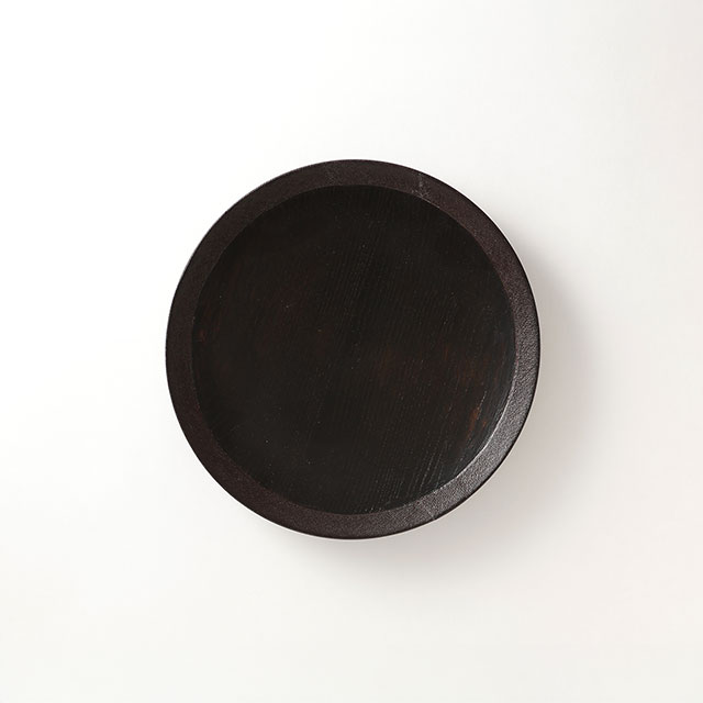 黒吹き漆丸皿 27cm 黒