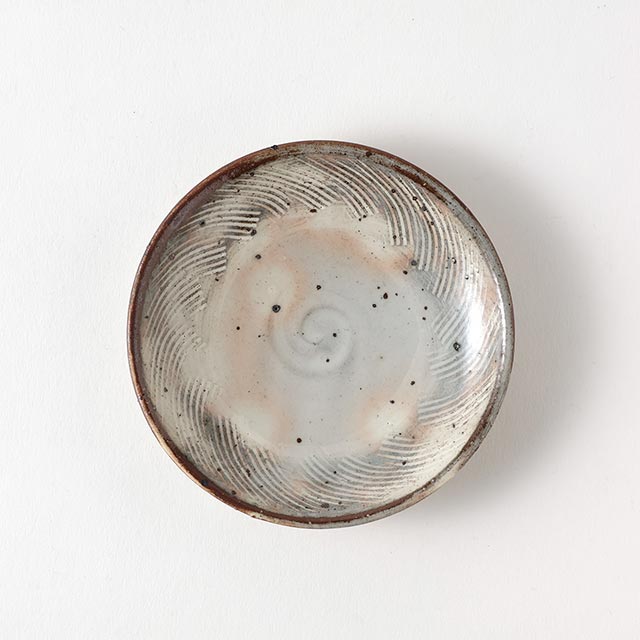 和)粉引くし目小皿