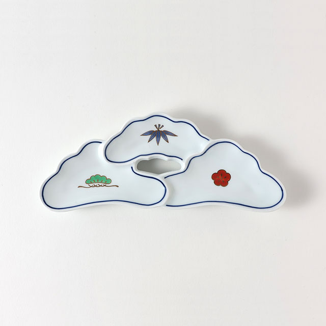 和陶器　松　竹　梅皿