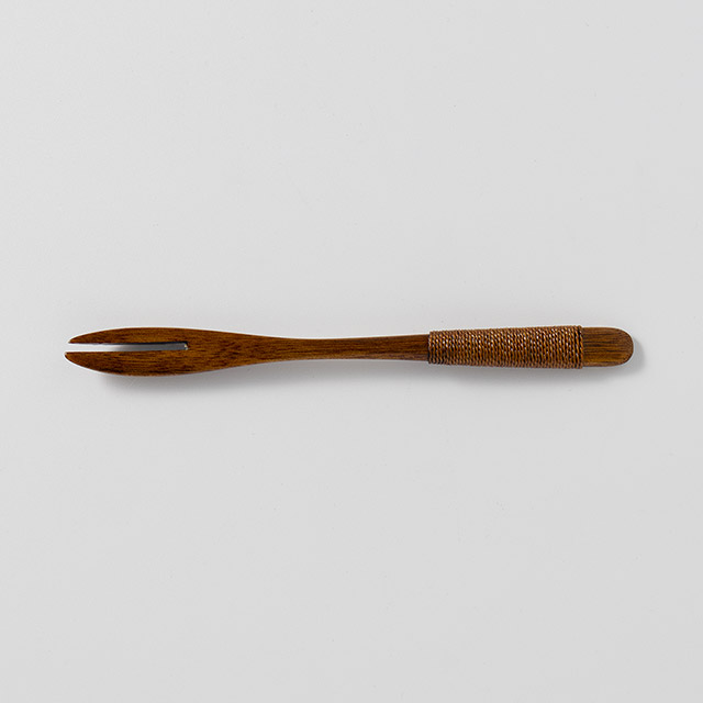 茶塗り糸巻和風フォーク