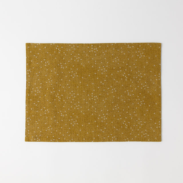 和)ランチョンマット 黄土 水玉