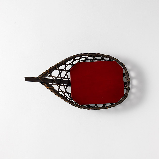 黒竹舟型カゴ（敷板付き）