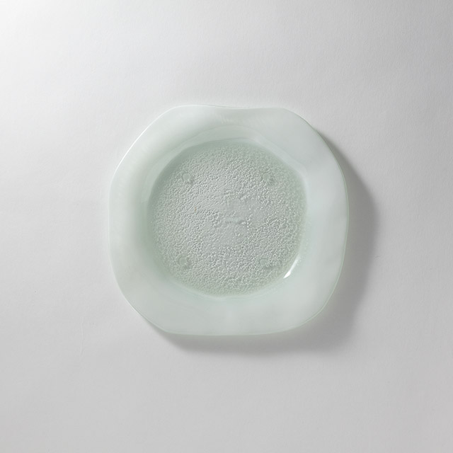 ガラス淡緑　プレートGS　25cm