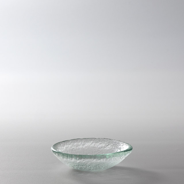 ガラス淡緑　透明丸小皿GS　8.5cm