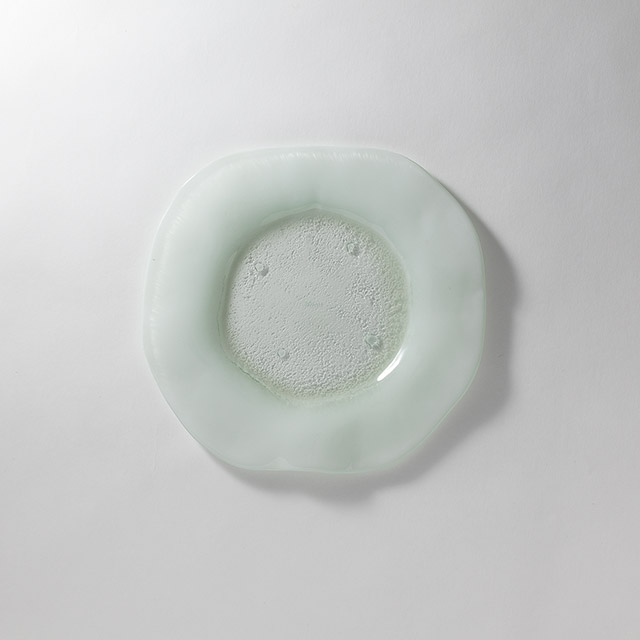 ガラス淡緑　プレートGS　32cm