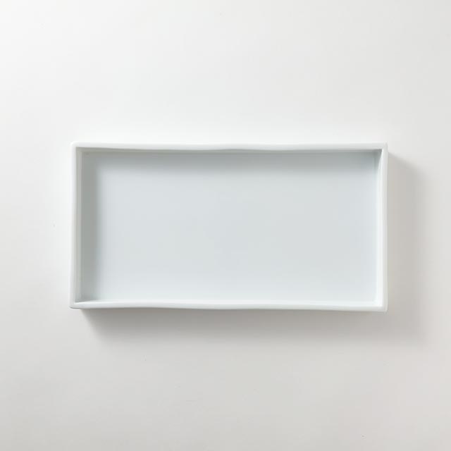 白長角皿　立ち上がり　30×16