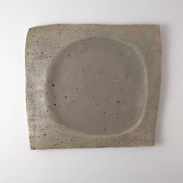 猪飼祐一 グレー正方形皿