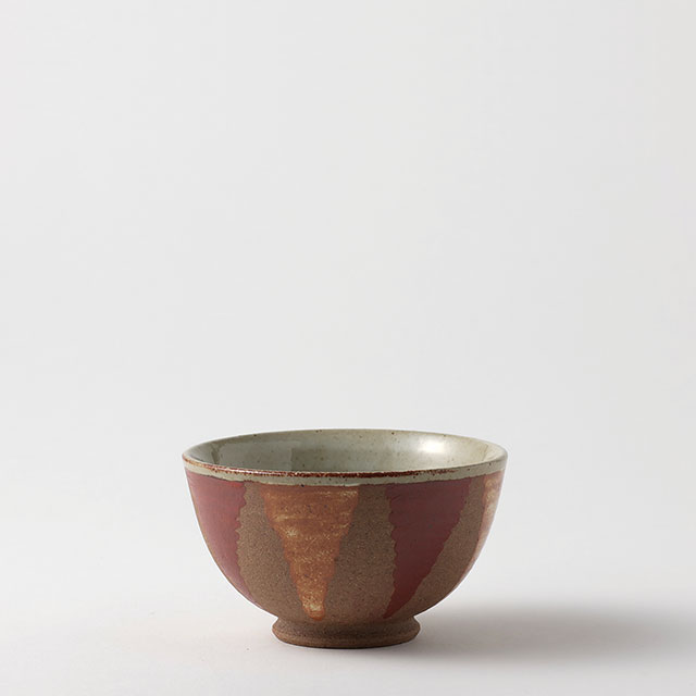 清水焼　三角十草　飯碗　小