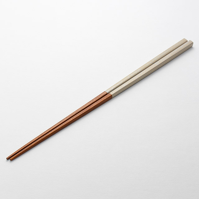 KT　箸　竹さざなみ　銀箔