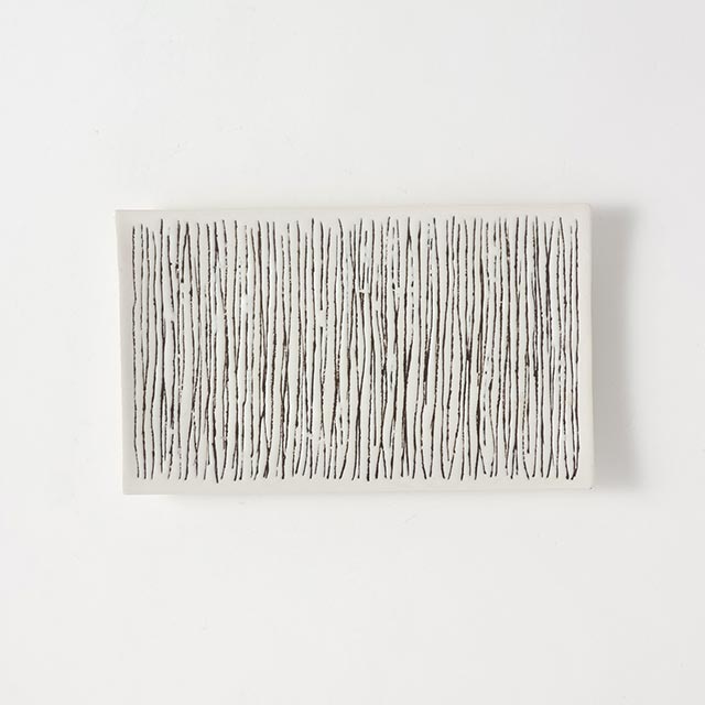 erba白/茶長方形皿 22.5×13.5