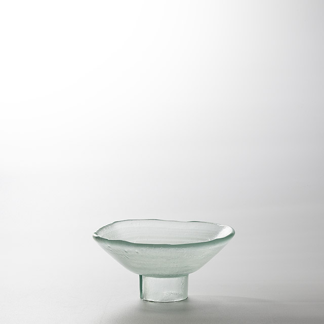 岡田親彦　ガラス高台付皿