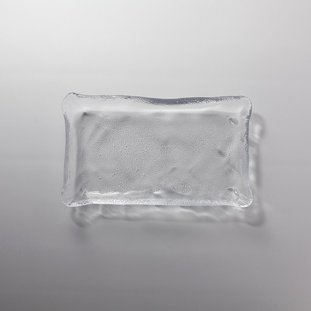 ガラス 氷角大皿