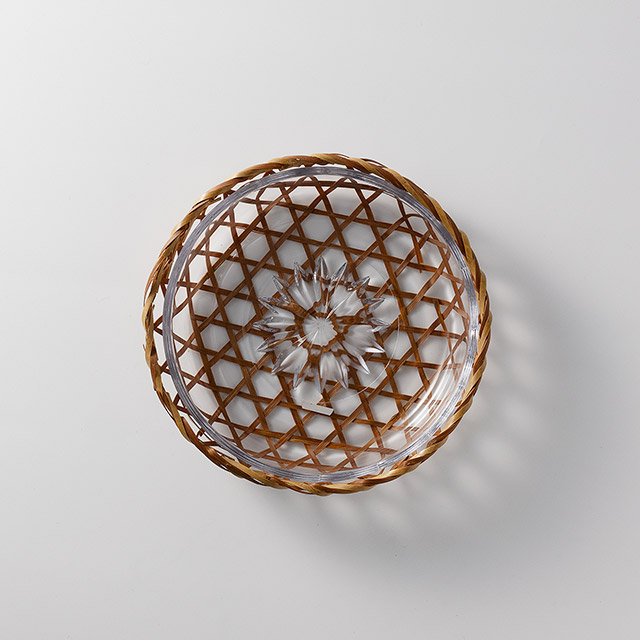 ガラス／竹デザート皿(Be)