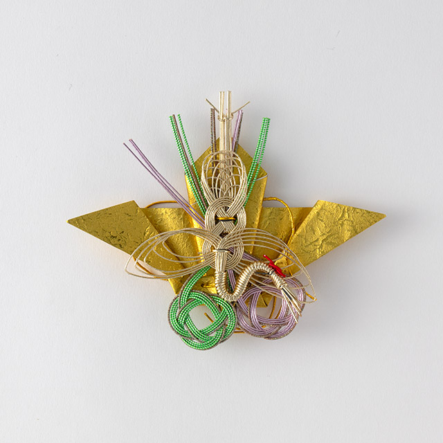 屠蘇飾り　ゴールド鶴　G和紙