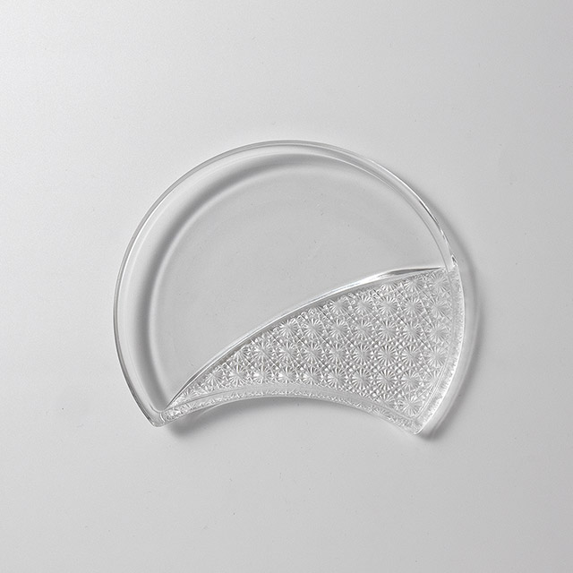 ガラス銘々皿　半月プレーン