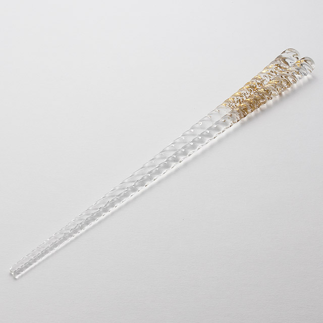 ガラス 箸 ゴールド