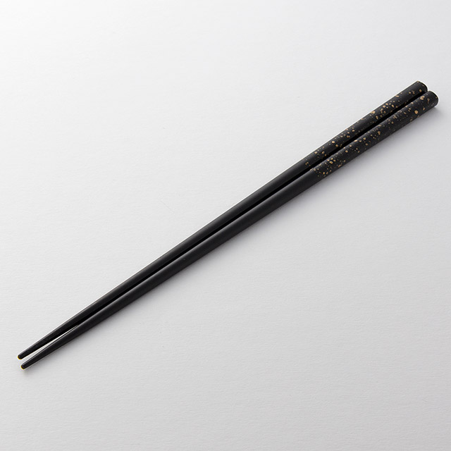 箸　黒地　ゴールドドット