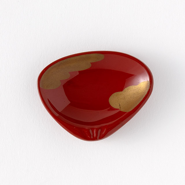 正月小物 朱/金 貝型