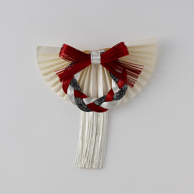 水引扇　赤・黒・銀　大