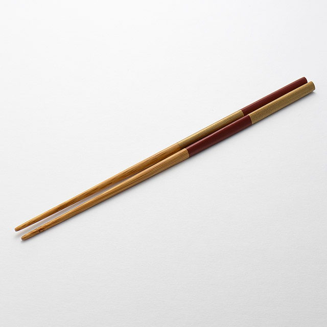 箸 すす竹コンビ 赤/金