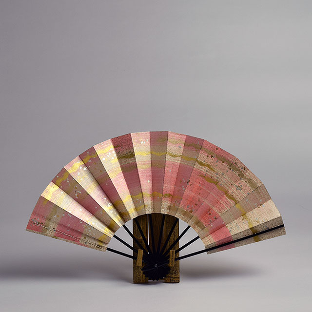 舞扇ピンク　金・銀・京の高