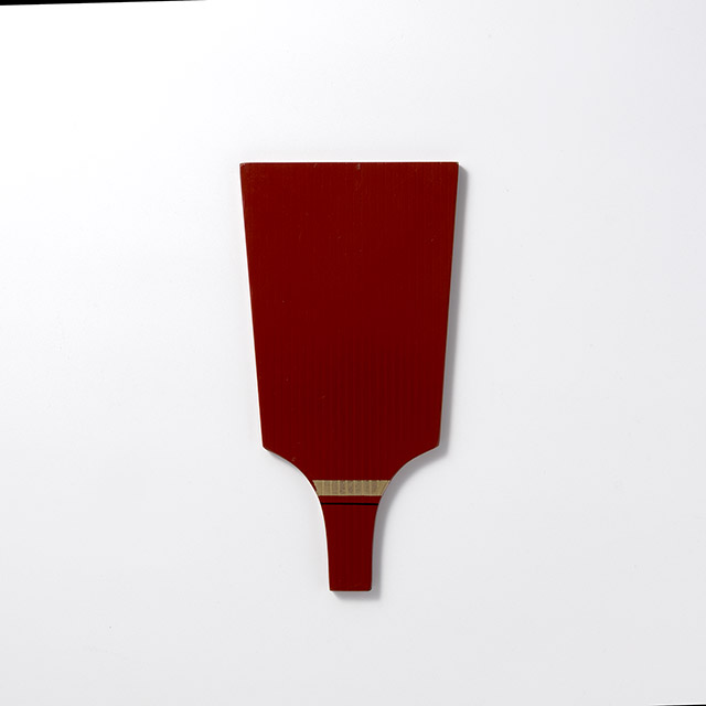 朱　みやび羽子板皿　小