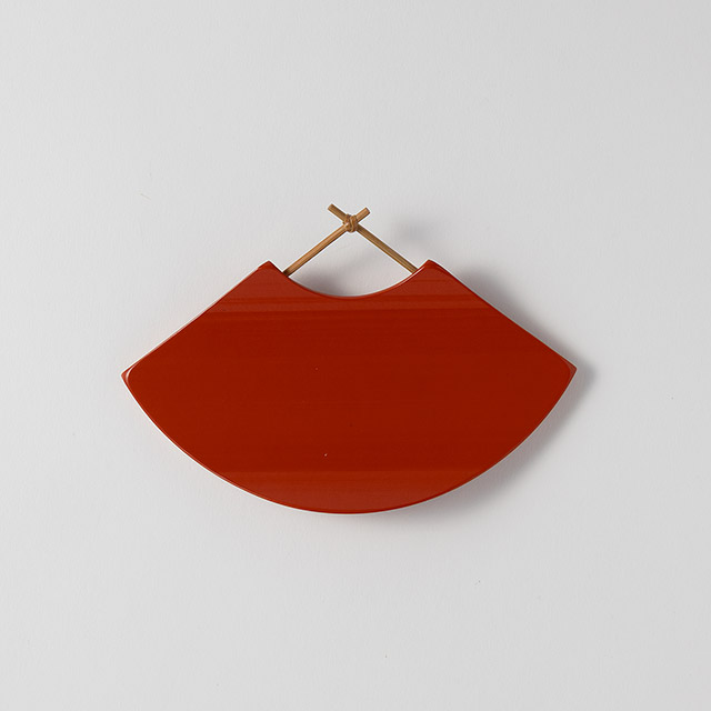 扇子皿 朱/竹 結び銘々皿