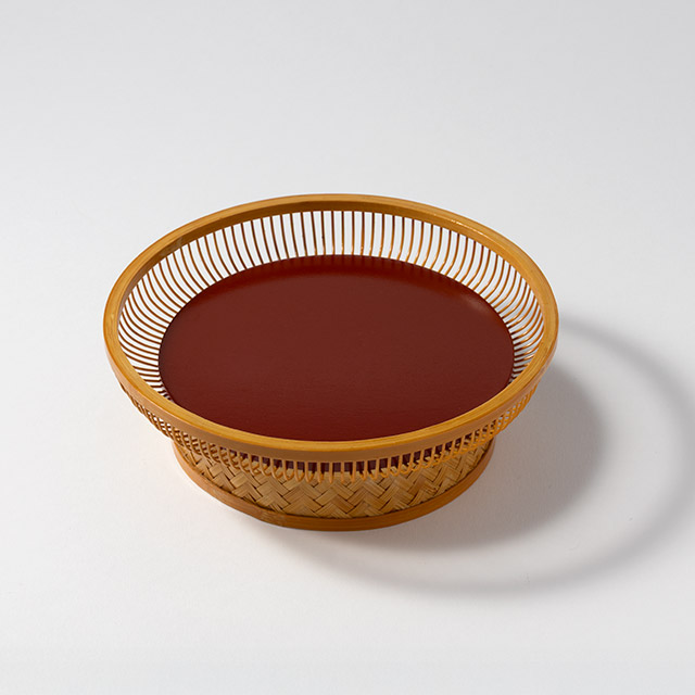 丸カゴ白木脚　19cm丸板