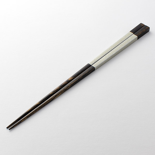 箸　秀木　銀半塗り　