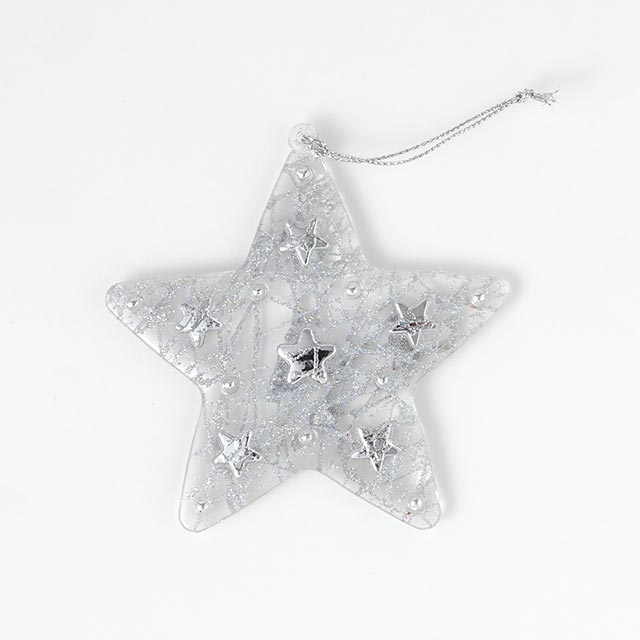 アクリ透 銀星オーナメント