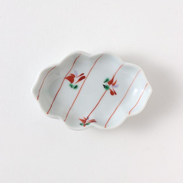 葉型小花　楕円皿