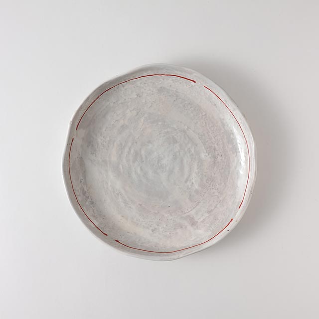 白刷毛赤い糸 天皿 22.5cm