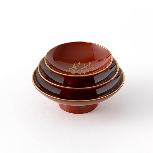 屠蘇器　扇／梅03　黒（盃）