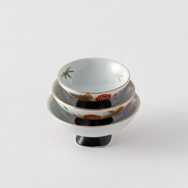 松竹梅 錦台付き屠蘇器(盃)