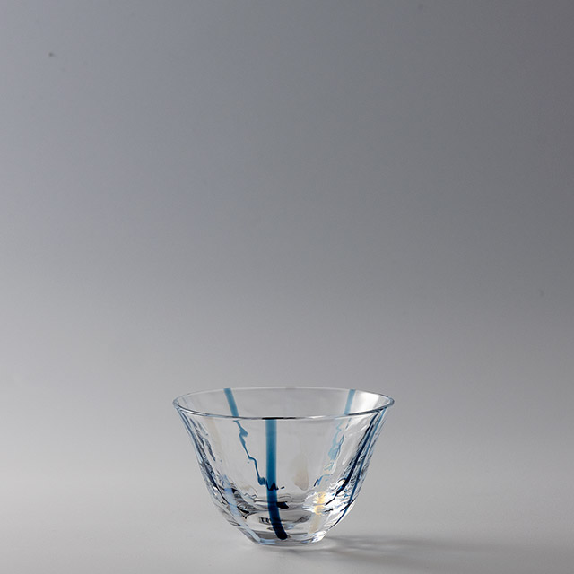 白／紺ライン　ガラス盃