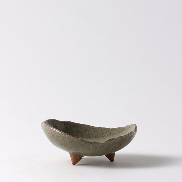 Ｔ・村井　脚付丸小皿　モスGr