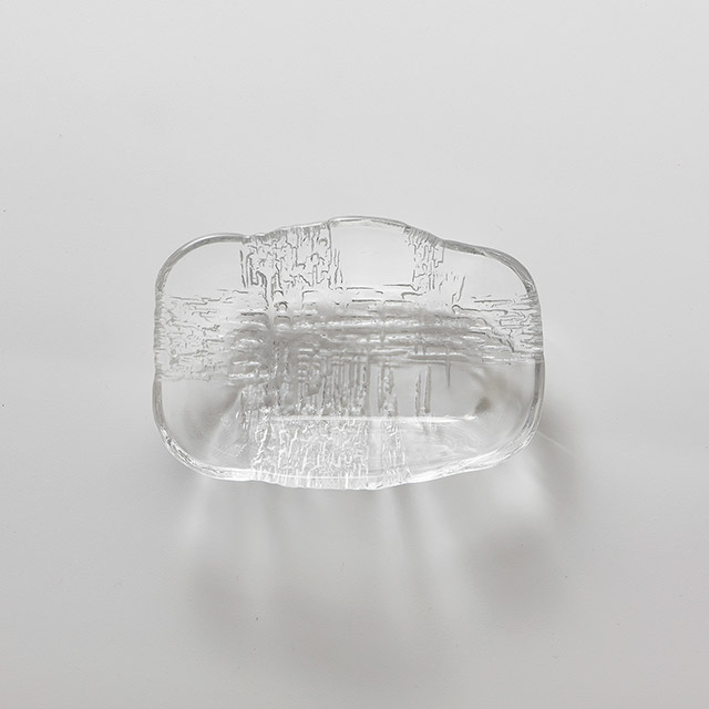 ガラス 潮騒 長角豆皿