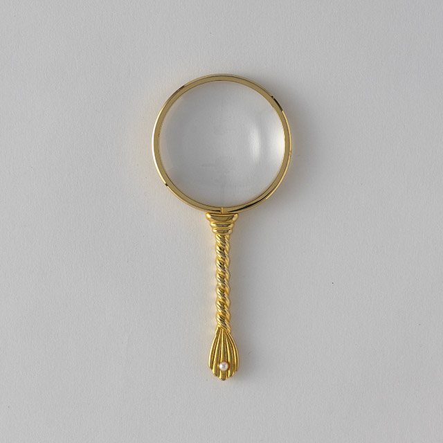 パール付きルーペ ツイスト小 ゴールド